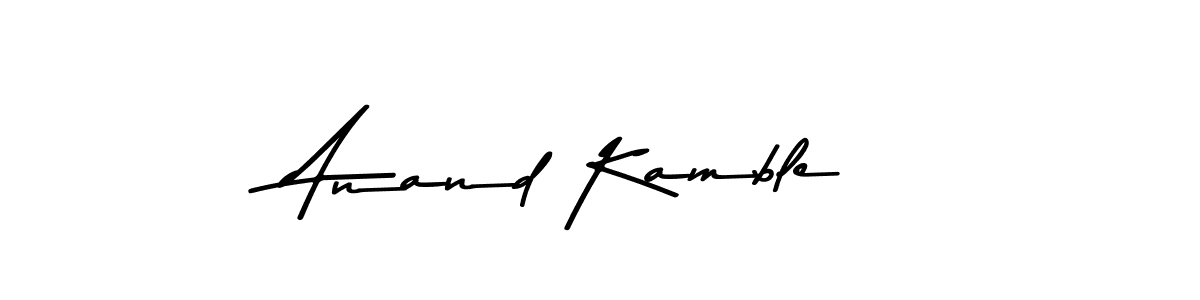 How to make Anand Kamble name signature. Use Asem Kandis PERSONAL USE style for creating short signs online. This is the latest handwritten sign. Anand Kamble signature style 9 images and pictures png