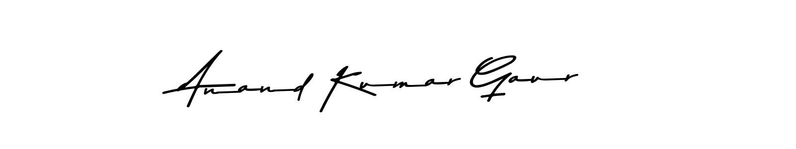 Make a beautiful signature design for name Anand Kumar Gaur. With this signature (Asem Kandis PERSONAL USE) style, you can create a handwritten signature for free. Anand Kumar Gaur signature style 9 images and pictures png