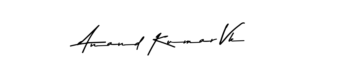 How to make Anand Kumar Vk name signature. Use Asem Kandis PERSONAL USE style for creating short signs online. This is the latest handwritten sign. Anand Kumar Vk signature style 9 images and pictures png