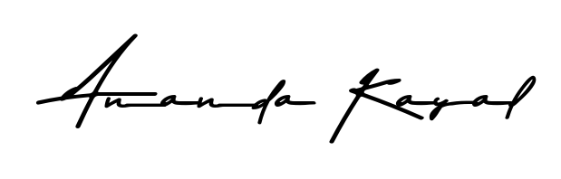 Similarly Asem Kandis PERSONAL USE is the best handwritten signature design. Signature creator online. You can use it as an online autograph creator for name Ananda Kayal. Ananda Kayal signature style 9 images and pictures png