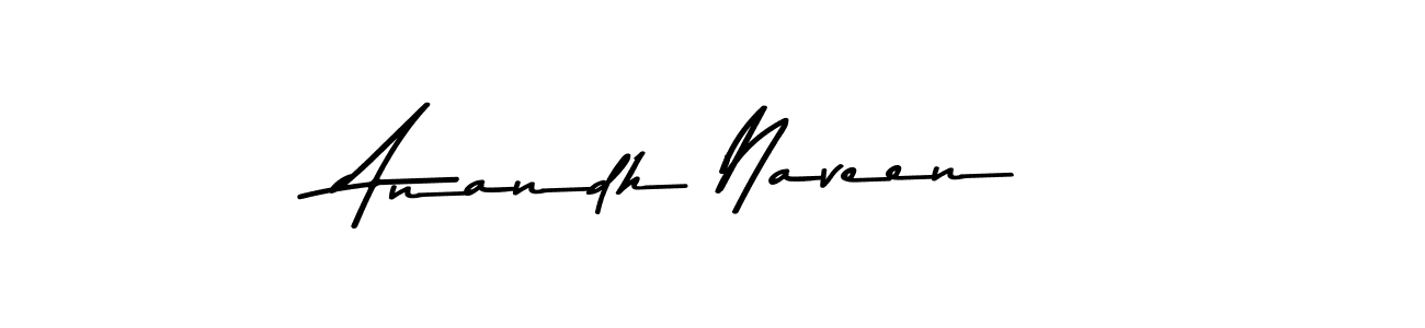 Create a beautiful signature design for name Anandh Naveen. With this signature (Asem Kandis PERSONAL USE) fonts, you can make a handwritten signature for free. Anandh Naveen signature style 9 images and pictures png