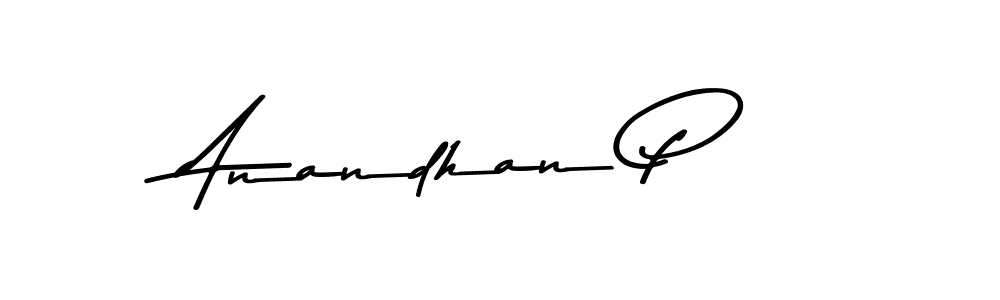 How to make Anandhan P name signature. Use Asem Kandis PERSONAL USE style for creating short signs online. This is the latest handwritten sign. Anandhan P signature style 9 images and pictures png