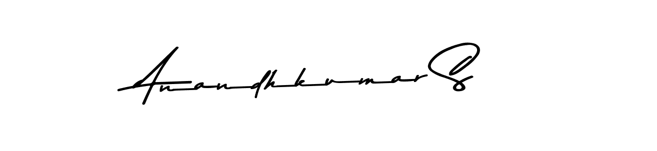 How to make Anandhkumar S name signature. Use Asem Kandis PERSONAL USE style for creating short signs online. This is the latest handwritten sign. Anandhkumar S signature style 9 images and pictures png