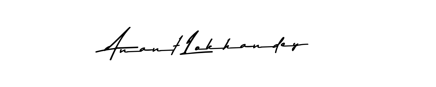 Use a signature maker to create a handwritten signature online. With this signature software, you can design (Asem Kandis PERSONAL USE) your own signature for name Anant Lokhandey. Anant Lokhandey signature style 9 images and pictures png