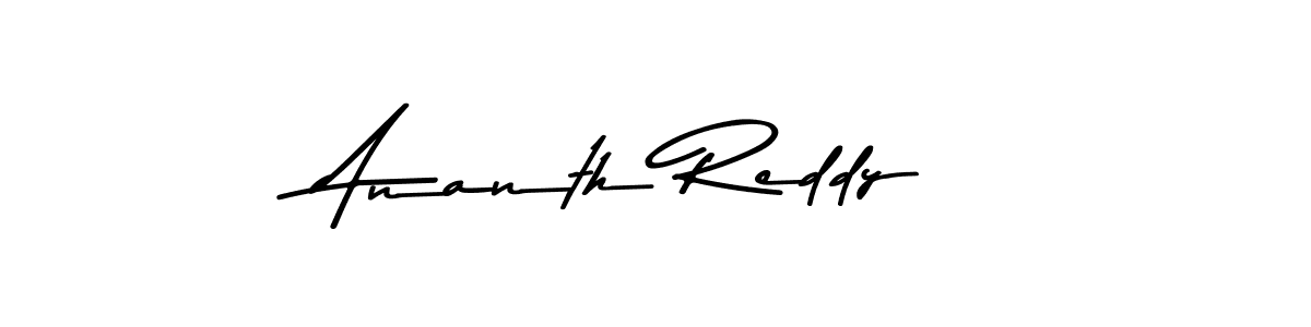 How to make Ananth Reddy name signature. Use Asem Kandis PERSONAL USE style for creating short signs online. This is the latest handwritten sign. Ananth Reddy signature style 9 images and pictures png
