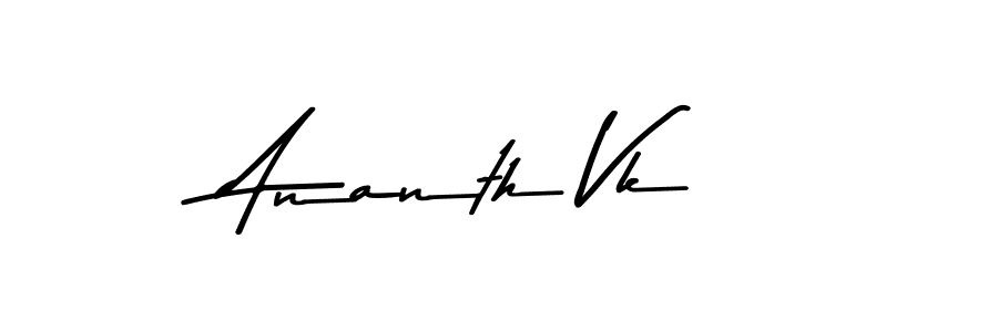 Make a beautiful signature design for name Ananth Vk. With this signature (Asem Kandis PERSONAL USE) style, you can create a handwritten signature for free. Ananth Vk signature style 9 images and pictures png