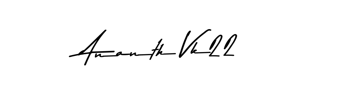 This is the best signature style for the Ananth Vk22 name. Also you like these signature font (Asem Kandis PERSONAL USE). Mix name signature. Ananth Vk22 signature style 9 images and pictures png