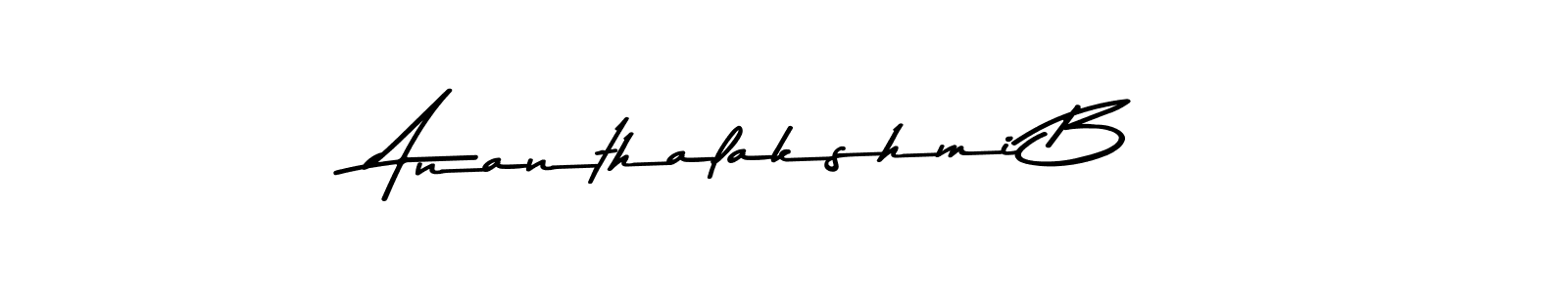 How to make Ananthalakshmi B name signature. Use Asem Kandis PERSONAL USE style for creating short signs online. This is the latest handwritten sign. Ananthalakshmi B signature style 9 images and pictures png