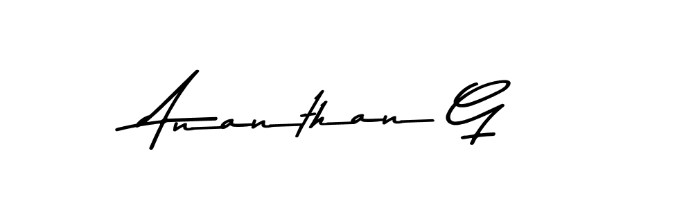 Make a beautiful signature design for name Ananthan G. With this signature (Asem Kandis PERSONAL USE) style, you can create a handwritten signature for free. Ananthan G signature style 9 images and pictures png