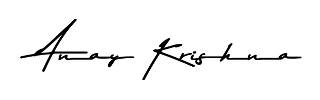 Transform the name Anay Krishna into a signature masterpiece using Asem Kandis PERSONAL USE font. Ideal for photographers, artists, and creators looking for watermarks. Anay Krishna signature style 9 images and pictures png