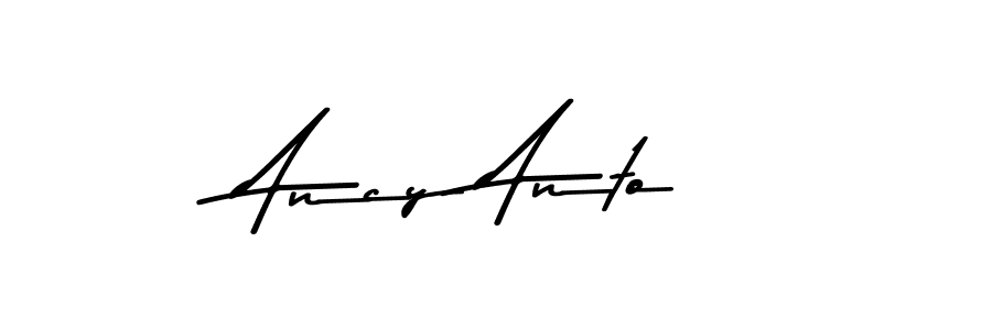 How to make Ancy Anto name signature. Use Asem Kandis PERSONAL USE style for creating short signs online. This is the latest handwritten sign. Ancy Anto signature style 9 images and pictures png