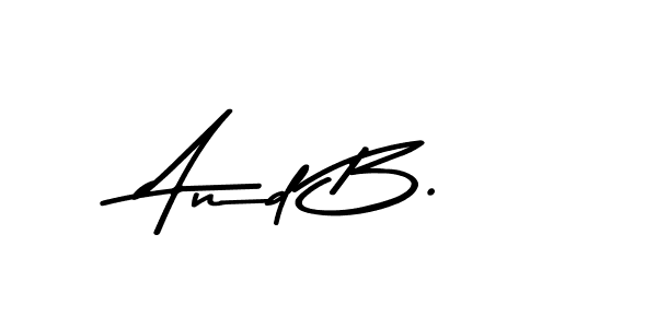 How to make And B. name signature. Use Asem Kandis PERSONAL USE style for creating short signs online. This is the latest handwritten sign. And B. signature style 9 images and pictures png
