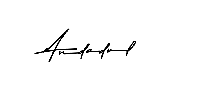 Create a beautiful signature design for name Andadul. With this signature (Asem Kandis PERSONAL USE) fonts, you can make a handwritten signature for free. Andadul signature style 9 images and pictures png