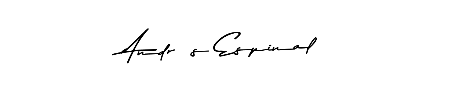 Create a beautiful signature design for name Andrés Espinal. With this signature (Asem Kandis PERSONAL USE) fonts, you can make a handwritten signature for free. Andrés Espinal signature style 9 images and pictures png