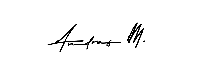 You should practise on your own different ways (Asem Kandis PERSONAL USE) to write your name (Andras M.) in signature. don't let someone else do it for you. Andras M. signature style 9 images and pictures png