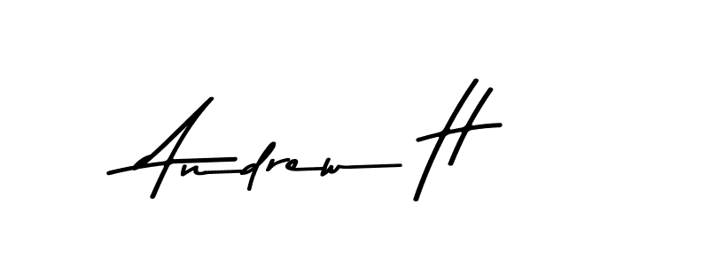 How to make Andrew H name signature. Use Asem Kandis PERSONAL USE style for creating short signs online. This is the latest handwritten sign. Andrew H signature style 9 images and pictures png