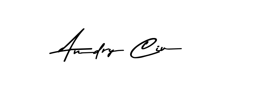 How to make Andry Ciu name signature. Use Asem Kandis PERSONAL USE style for creating short signs online. This is the latest handwritten sign. Andry Ciu signature style 9 images and pictures png