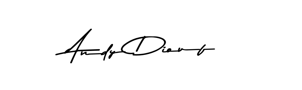 How to make Andy Diouf name signature. Use Asem Kandis PERSONAL USE style for creating short signs online. This is the latest handwritten sign. Andy Diouf signature style 9 images and pictures png