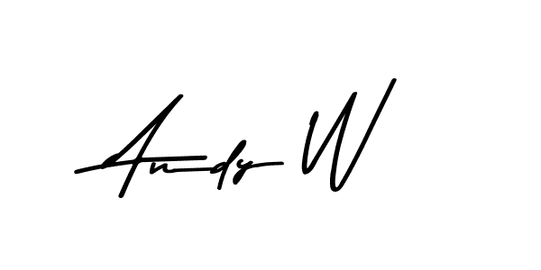 How to make Andy W name signature. Use Asem Kandis PERSONAL USE style for creating short signs online. This is the latest handwritten sign. Andy W signature style 9 images and pictures png