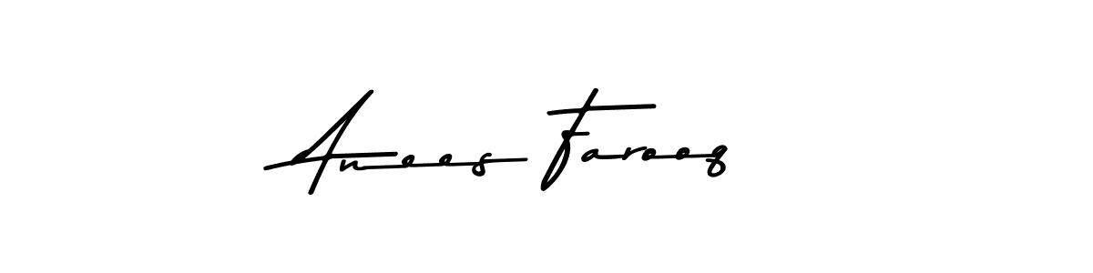 The best way (Asem Kandis PERSONAL USE) to make a short signature is to pick only two or three words in your name. The name Anees Farooq include a total of six letters. For converting this name. Anees Farooq signature style 9 images and pictures png