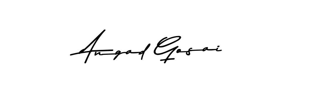 Create a beautiful signature design for name Angad Gosai. With this signature (Asem Kandis PERSONAL USE) fonts, you can make a handwritten signature for free. Angad Gosai signature style 9 images and pictures png