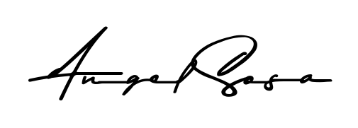 Create a personalized artistic stamp with Angel Sosa in Asem Kandis PERSONAL USE font. Perfect for visual artists, designers, and influencers. Angel Sosa signature style 9 images and pictures png