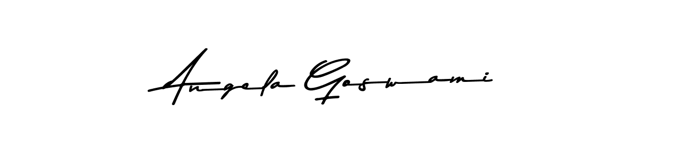 Create a beautiful signature design for name Angela Goswami. With this signature (Asem Kandis PERSONAL USE) fonts, you can make a handwritten signature for free. Angela Goswami signature style 9 images and pictures png