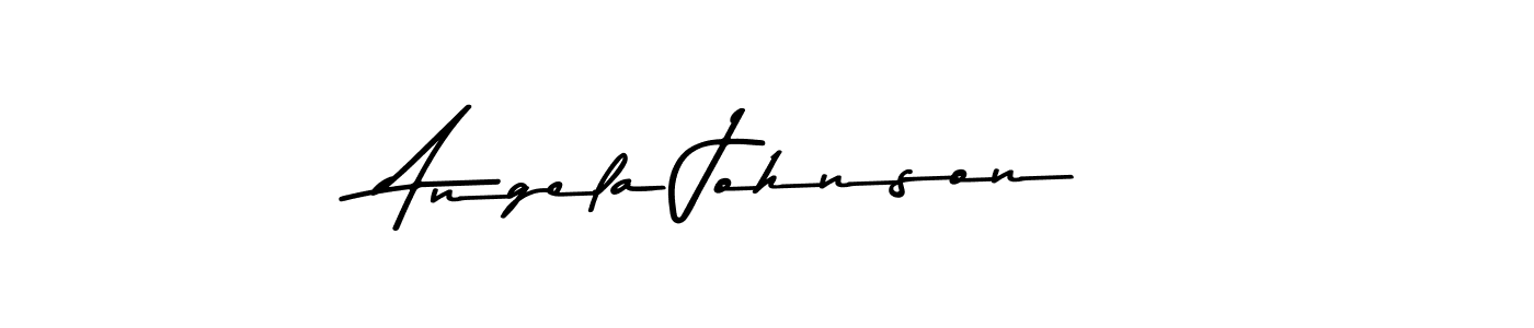 How to make Angela Johnson name signature. Use Asem Kandis PERSONAL USE style for creating short signs online. This is the latest handwritten sign. Angela Johnson signature style 9 images and pictures png