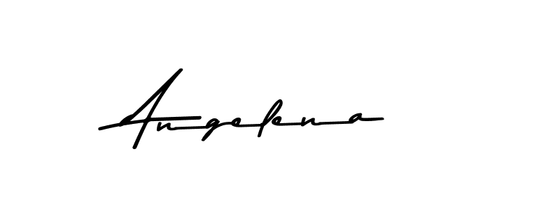 How to make Angelena name signature. Use Asem Kandis PERSONAL USE style for creating short signs online. This is the latest handwritten sign. Angelena signature style 9 images and pictures png