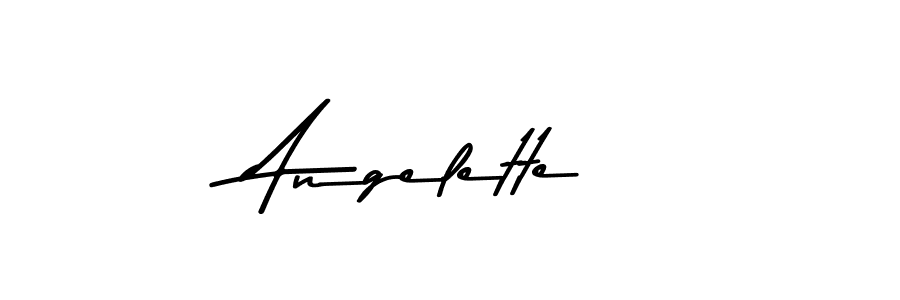 Create a beautiful signature design for name Angelette. With this signature (Asem Kandis PERSONAL USE) fonts, you can make a handwritten signature for free. Angelette signature style 9 images and pictures png