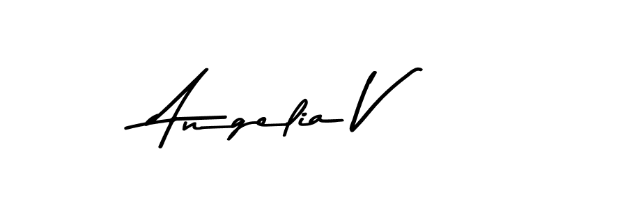 Make a beautiful signature design for name Angelia V. With this signature (Asem Kandis PERSONAL USE) style, you can create a handwritten signature for free. Angelia V signature style 9 images and pictures png