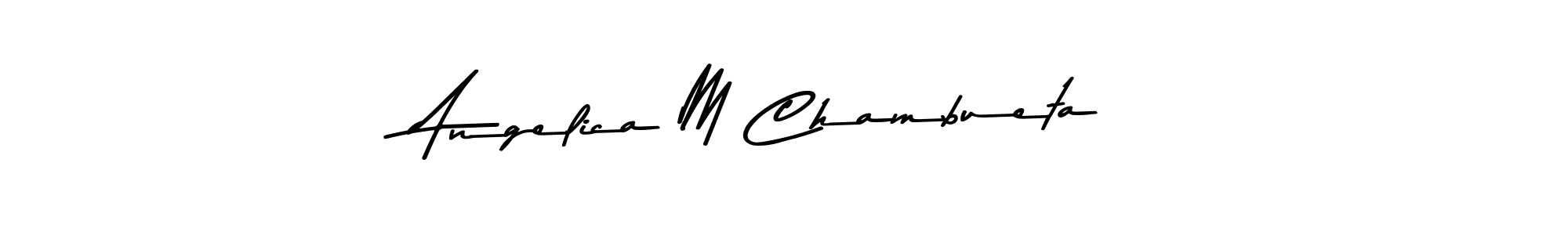 This is the best signature style for the Angelica M Chambueta name. Also you like these signature font (Asem Kandis PERSONAL USE). Mix name signature. Angelica M Chambueta signature style 9 images and pictures png