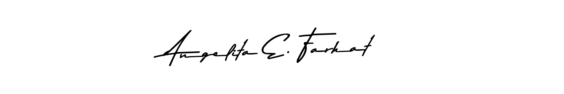 The best way (Asem Kandis PERSONAL USE) to make a short signature is to pick only two or three words in your name. The name Angelita E. Farhat include a total of six letters. For converting this name. Angelita E. Farhat signature style 9 images and pictures png