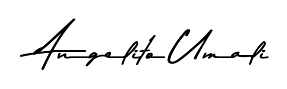 Generate high-definition signature styles for Angelito Umali. The Asem Kandis PERSONAL USE typeface ensures crisp legibility and sophisticated design. Angelito Umali signature style 9 images and pictures png