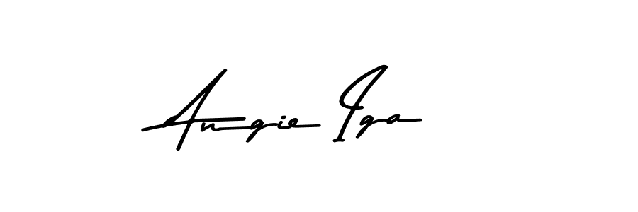 This is the best signature style for the Angie Iga name. Also you like these signature font (Asem Kandis PERSONAL USE). Mix name signature. Angie Iga signature style 9 images and pictures png