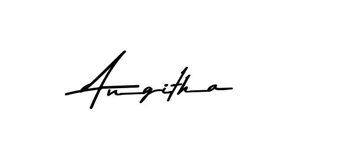 How to make Angitha name signature. Use Asem Kandis PERSONAL USE style for creating short signs online. This is the latest handwritten sign. Angitha signature style 9 images and pictures png