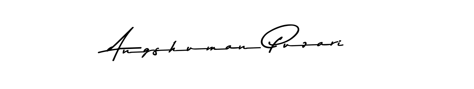 How to make Angshuman Puzari name signature. Use Asem Kandis PERSONAL USE style for creating short signs online. This is the latest handwritten sign. Angshuman Puzari signature style 9 images and pictures png