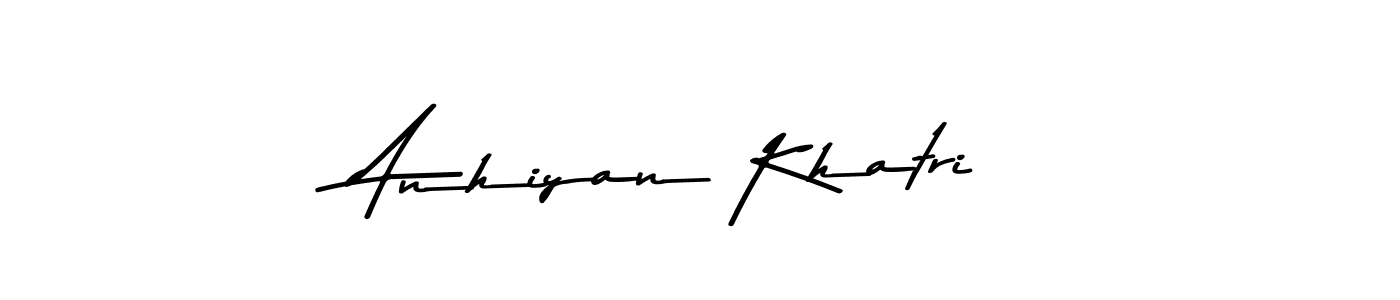 How to make Anhiyan Khatri name signature. Use Asem Kandis PERSONAL USE style for creating short signs online. This is the latest handwritten sign. Anhiyan Khatri signature style 9 images and pictures png