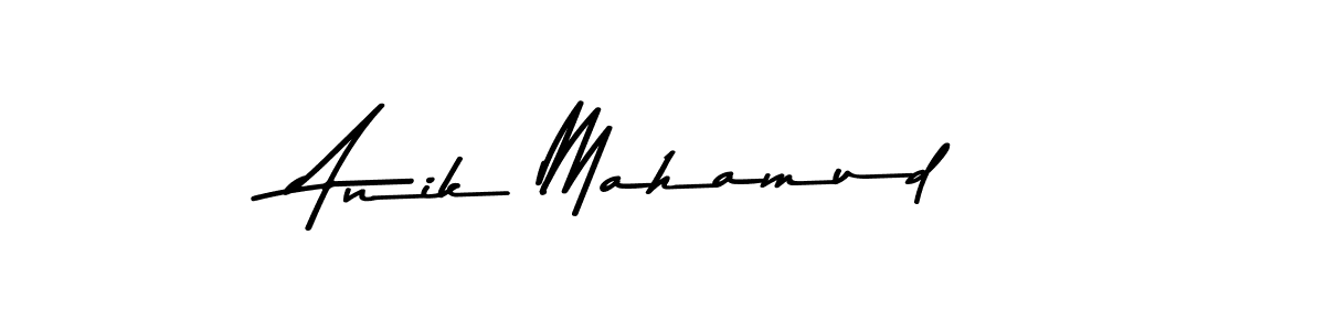 How to make Anik Mahamud name signature. Use Asem Kandis PERSONAL USE style for creating short signs online. This is the latest handwritten sign. Anik Mahamud signature style 9 images and pictures png