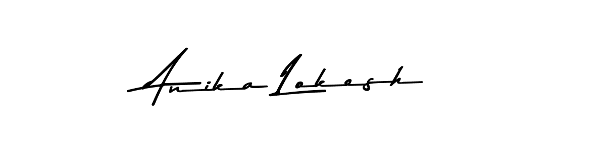 Create a beautiful signature design for name Anika Lokesh. With this signature (Asem Kandis PERSONAL USE) fonts, you can make a handwritten signature for free. Anika Lokesh signature style 9 images and pictures png