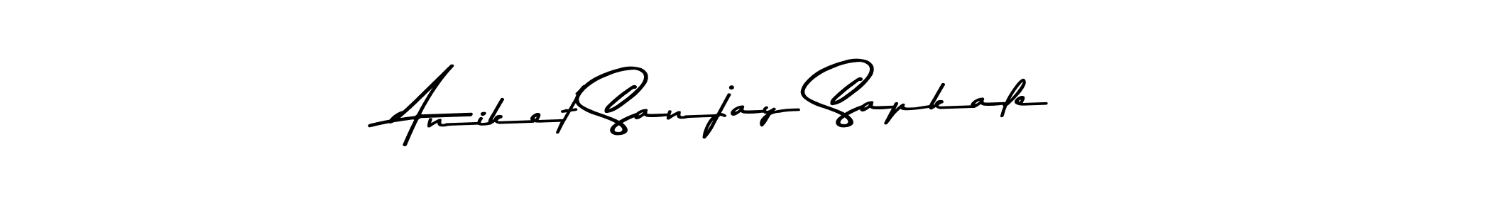 How to make Aniket Sanjay Sapkale name signature. Use Asem Kandis PERSONAL USE style for creating short signs online. This is the latest handwritten sign. Aniket Sanjay Sapkale signature style 9 images and pictures png