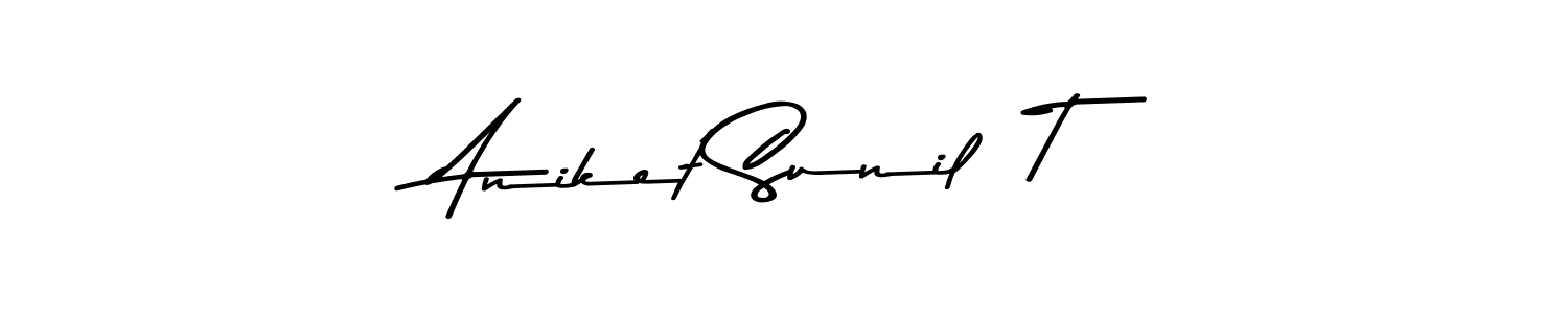 You can use this online signature creator to create a handwritten signature for the name Aniket Sunil  T. This is the best online autograph maker. Aniket Sunil  T signature style 9 images and pictures png
