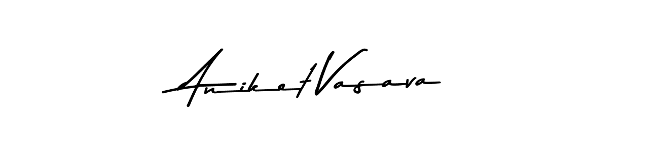 How to make Aniket Vasava name signature. Use Asem Kandis PERSONAL USE style for creating short signs online. This is the latest handwritten sign. Aniket Vasava signature style 9 images and pictures png