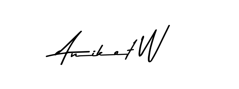 This is the best signature style for the Aniket W name. Also you like these signature font (Asem Kandis PERSONAL USE). Mix name signature. Aniket W signature style 9 images and pictures png