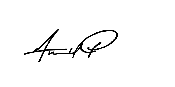 How to make Anil P name signature. Use Asem Kandis PERSONAL USE style for creating short signs online. This is the latest handwritten sign. Anil P signature style 9 images and pictures png