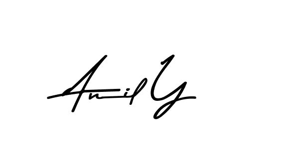 How to make Anil Y name signature. Use Asem Kandis PERSONAL USE style for creating short signs online. This is the latest handwritten sign. Anil Y signature style 9 images and pictures png