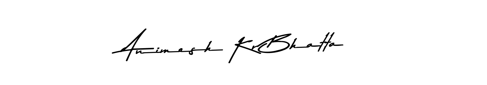 The best way (Asem Kandis PERSONAL USE) to make a short signature is to pick only two or three words in your name. The name Animesh Kr Bhatta include a total of six letters. For converting this name. Animesh Kr Bhatta signature style 9 images and pictures png