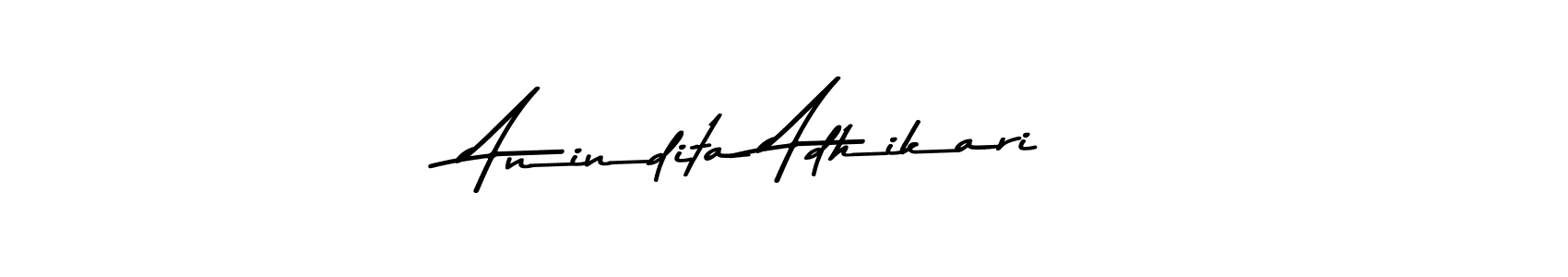 How to make Anindita Adhikari name signature. Use Asem Kandis PERSONAL USE style for creating short signs online. This is the latest handwritten sign. Anindita Adhikari signature style 9 images and pictures png