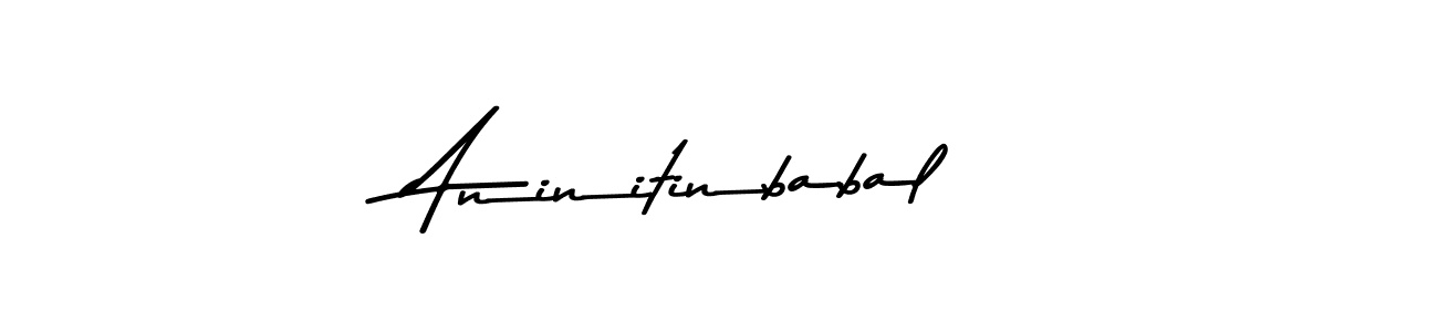 The best way (Asem Kandis PERSONAL USE) to make a short signature is to pick only two or three words in your name. The name Aninitinbabal include a total of six letters. For converting this name. Aninitinbabal signature style 9 images and pictures png