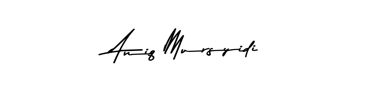 How to make Aniq Mursyidi name signature. Use Asem Kandis PERSONAL USE style for creating short signs online. This is the latest handwritten sign. Aniq Mursyidi signature style 9 images and pictures png